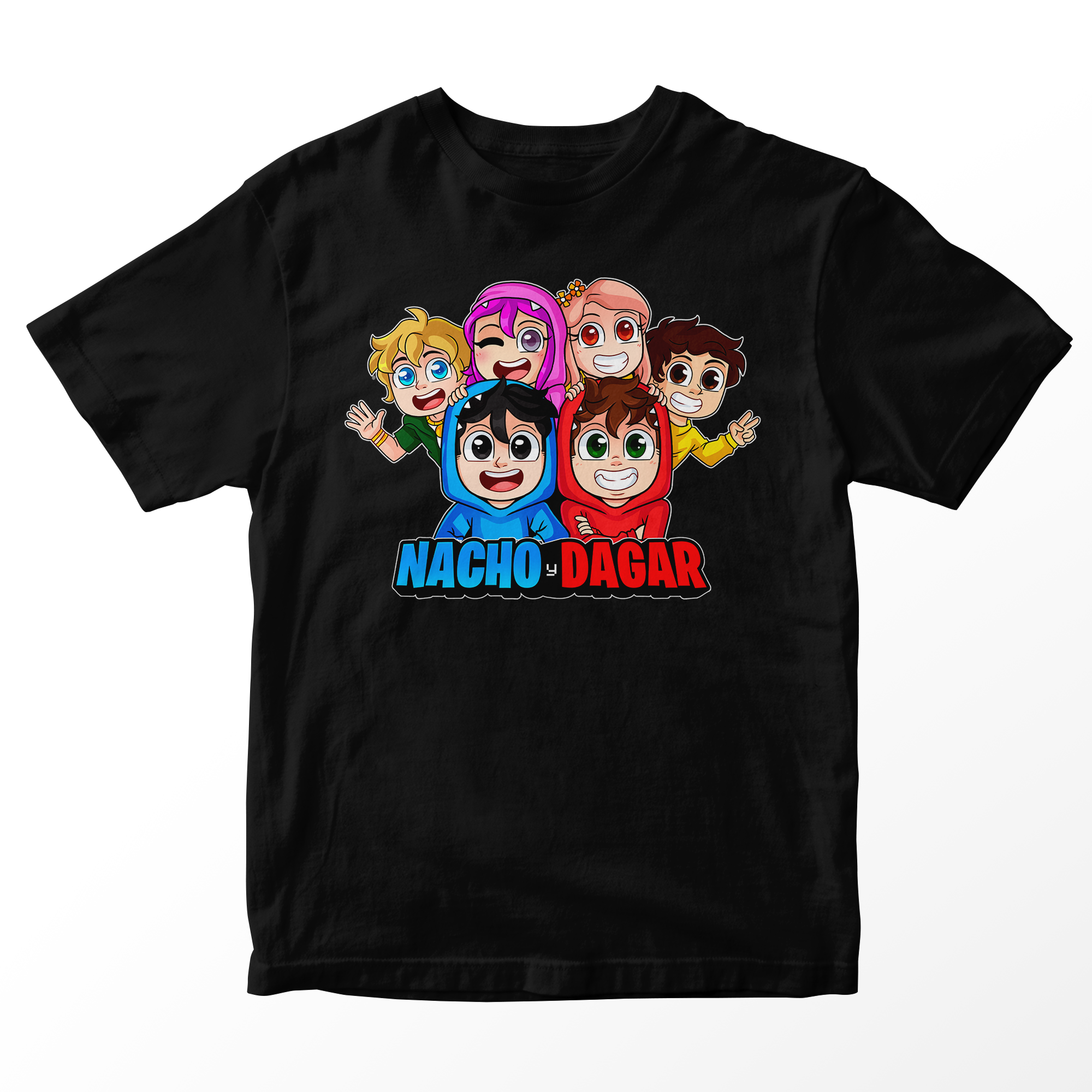 Camiseta Nacho, Dagar y Amigos Negra – Tienda Oficial de Nacho y Dagar